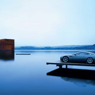 Car on beach wallpaper