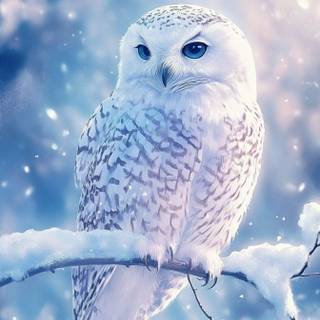 Winter birds phone wallpaper