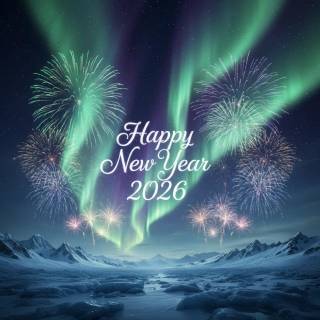 2026 Happy New Year green wallpaper