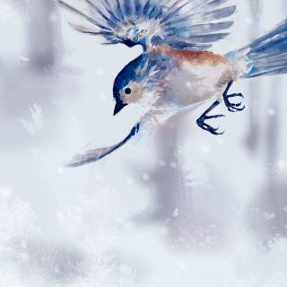 Winter birds phone wallpaper