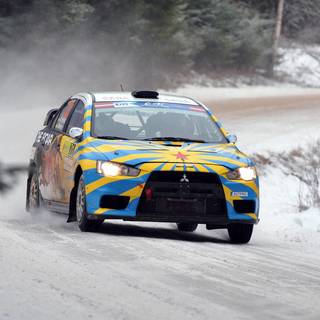 Lancer Evo winter wallpaper