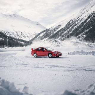 Lancer Evo winter wallpaper