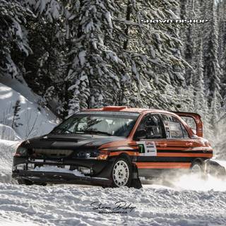 Lancer Evo winter wallpaper