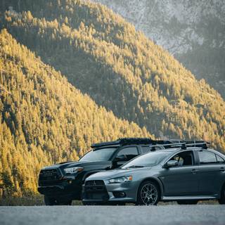 Lancer Evo winter wallpaper