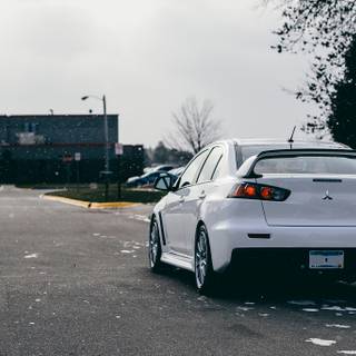 Lancer Evo winter wallpaper