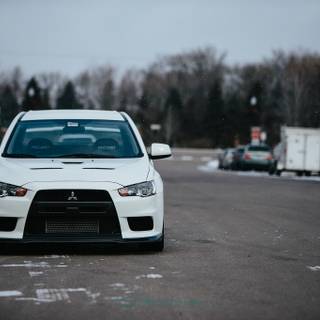 Lancer Evo winter wallpaper