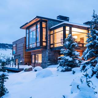 Winter home arhitecture wallpaper