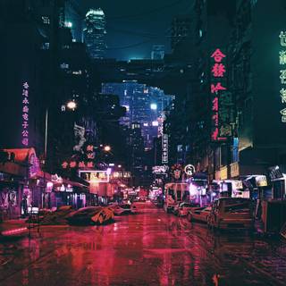 Winter anime futuristic city wallpaper