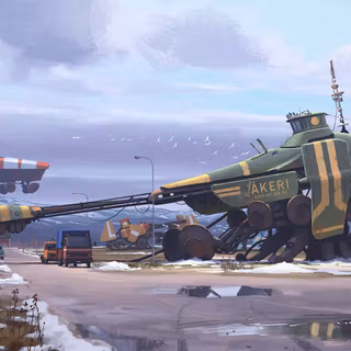 Winter futuristic city wallpaper