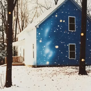 Winter home arhitecture wallpaper