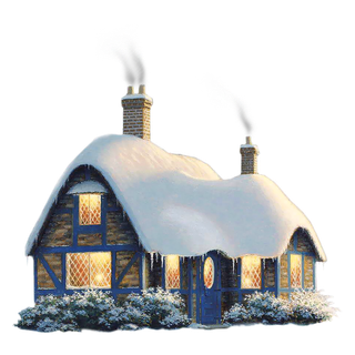 Winter home arhitecture wallpaper