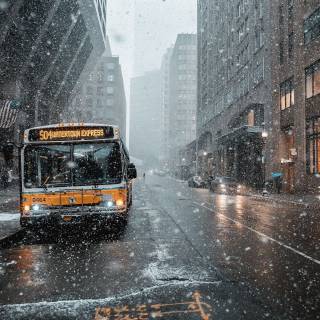 Winter wet road wallpaper