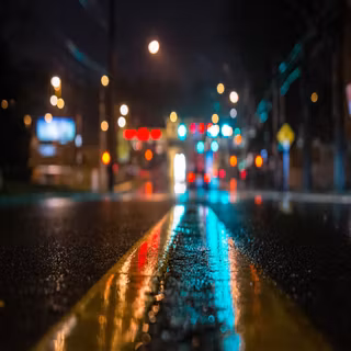 Winter wet road wallpaper