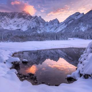 5k winter nature wallpaper