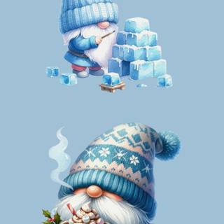 Gnome winter phone wallpaper
