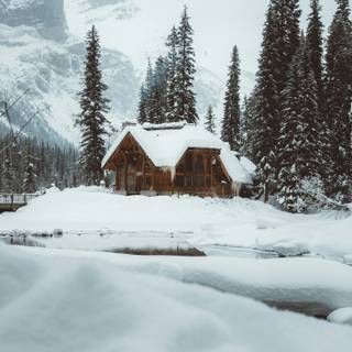 Cabin winter HD wallpaper