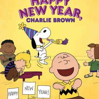 Happy New Year Charlie Brown iPhone wallpaper