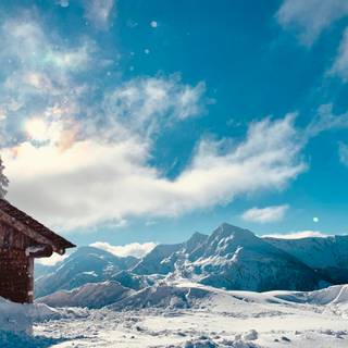 Cabin winter HD wallpaper