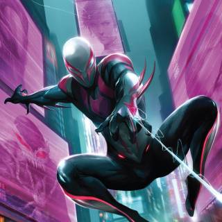 Spider-Man 2099 white suit iPhone wallpaper