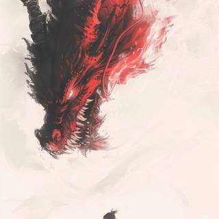 Samurai and dragon wallpaper