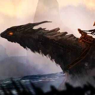 Samurai and dragon wallpaper