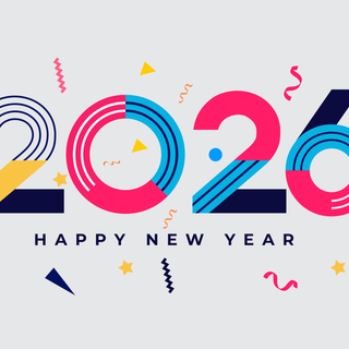 Happy New Year 2026 white wallpaper