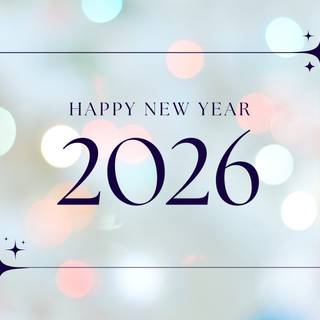 Happy New Year 2026 white wallpaper