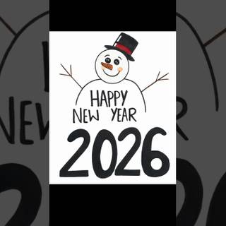 Happy New Year 2026 white wallpaper