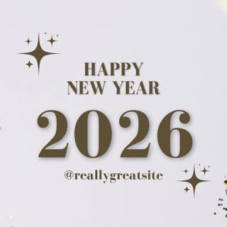 Happy New Year 2026 white wallpaper