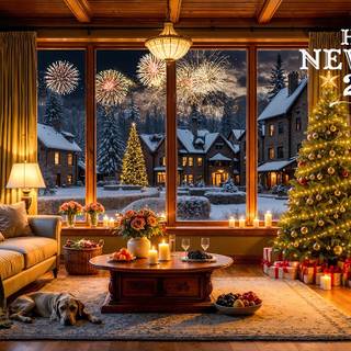 Cozy New Year desktop wallpaper