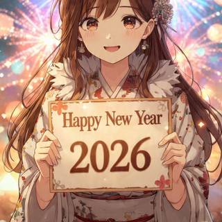 Happy New Year 2026 anime wallpaper