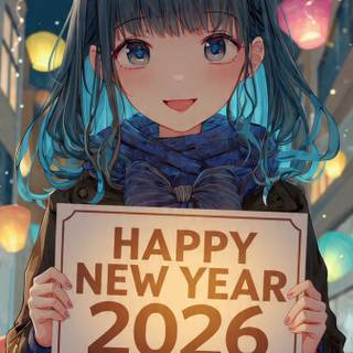 Happy New Year 2026 anime wallpaper