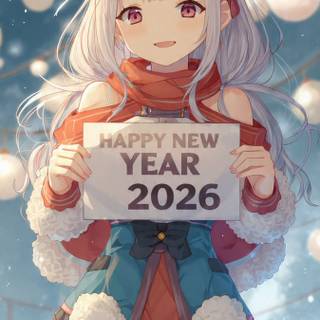 Happy New Year 2026 anime wallpaper