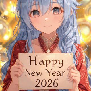 Happy New Year 2026 anime wallpaper