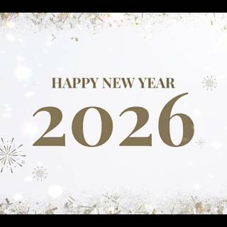 Happy New Year 2026 white wallpaper