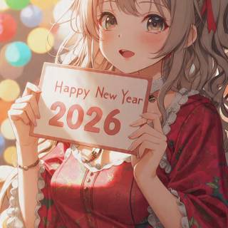 Happy New Year 2026 anime wallpaper