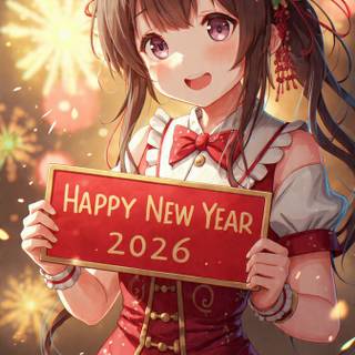 Happy New Year 2026 anime wallpaper