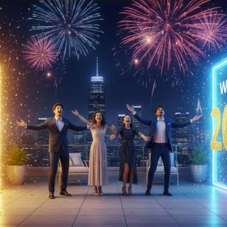 2026 Happy New Year AI wallpaper