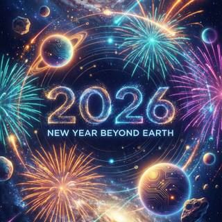 2026 Happy New Year AI wallpaper