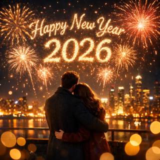 2026 Happy New Year AI wallpaper