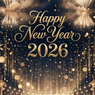 2026 Happy New Year AI wallpaper