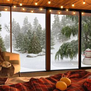 Cozy winter ambience wallpaper