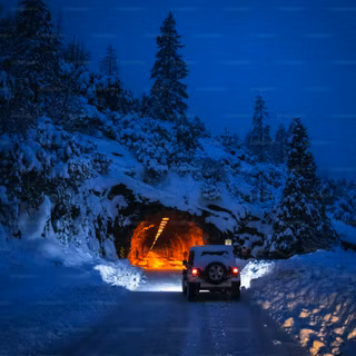 Cars winter night wallpaper