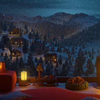 Cozy winter ambience wallpaper