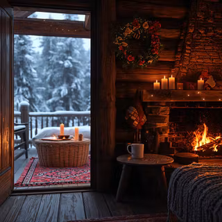 Cozy winter ambience wallpaper
