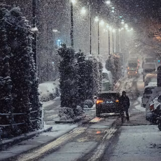 Cars winter night wallpaper