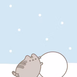 iPhone Pusheen winter wallpaper