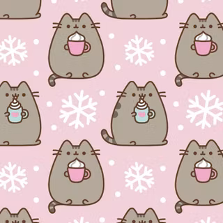 iPhone Pusheen winter wallpaper