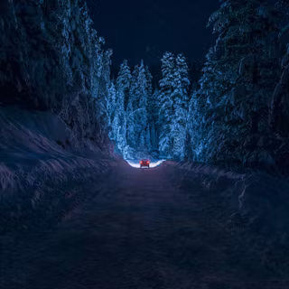 Cars winter night wallpaper