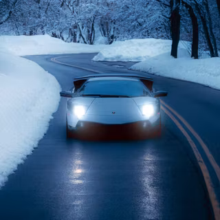 Cars winter night wallpaper